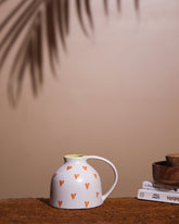 Alamkari India Ceramic Hand-Painted Heart Print Ceramic Vase